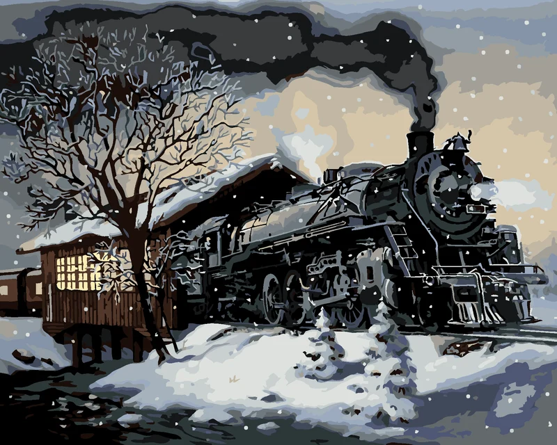 Diamond painting - ZUG IM WINTER (D. RUSTY RUST)