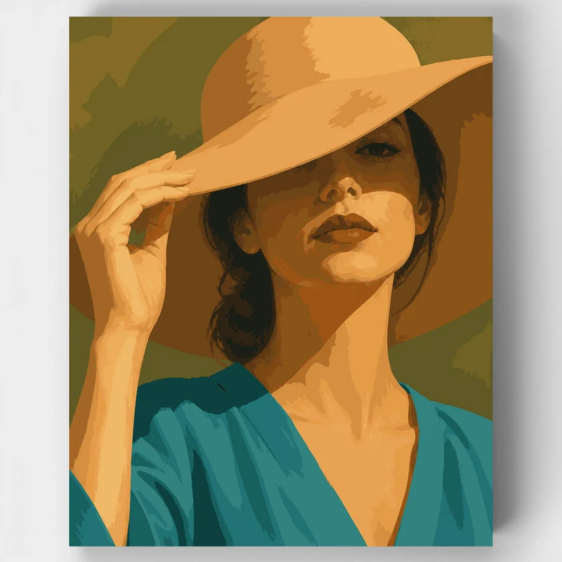 Woman in Wide Sunhat - Paint by Numbers Kit