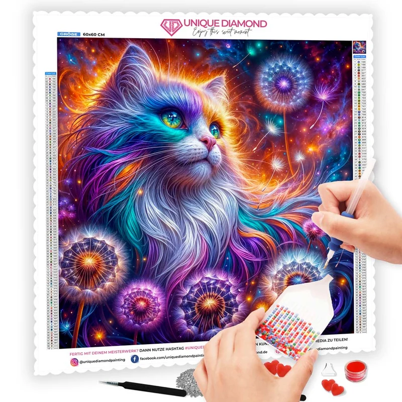 5D Diamond Painting – Galaktische Katze Nova