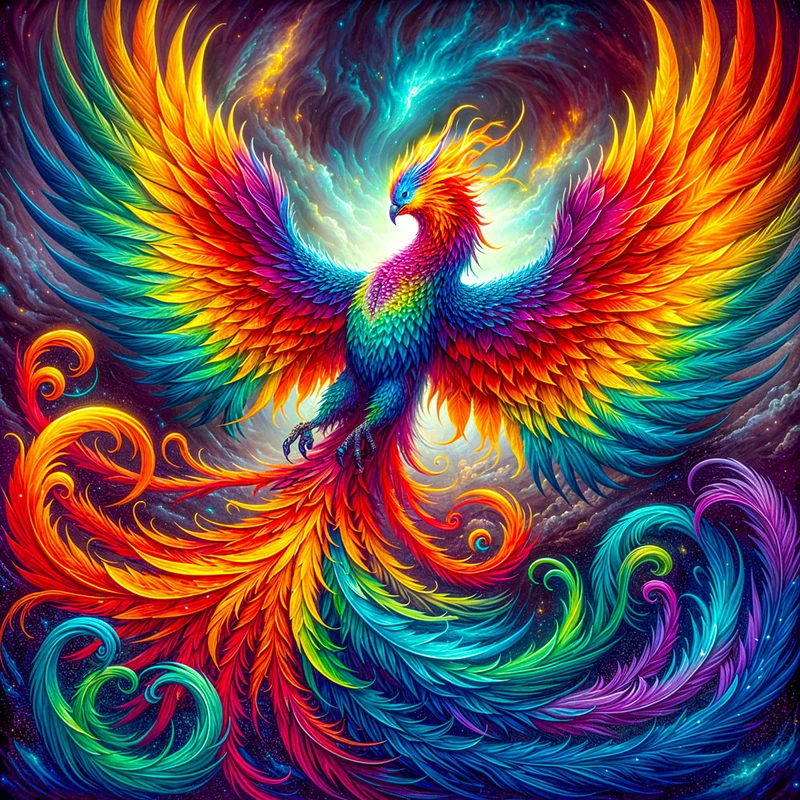 5D Diamond Painting – Phönix Ignis in Flammenfarben