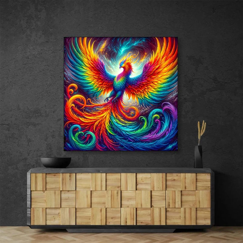5D Diamond Painting – Phönix Ignis in Flammenfarben