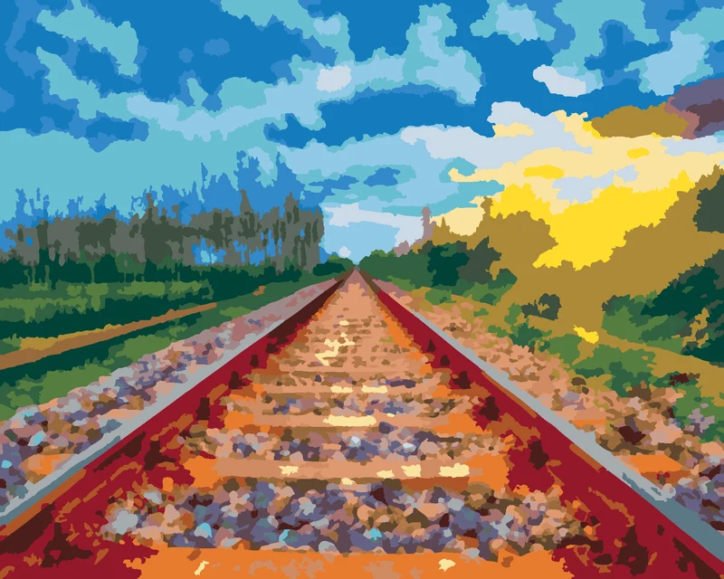 Diamond painting - BAHNSCHIENEN