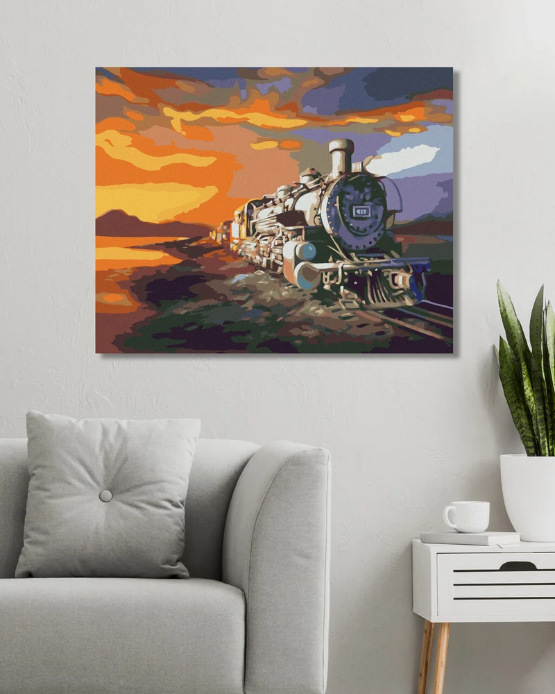 Diamond painting - ZUG IN DER ABENDDÄMMERUNG (D. RUSTY RUST)
