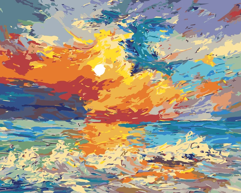 Diamond painting - MEHRFARBIGER SONNENUNTERGANG
