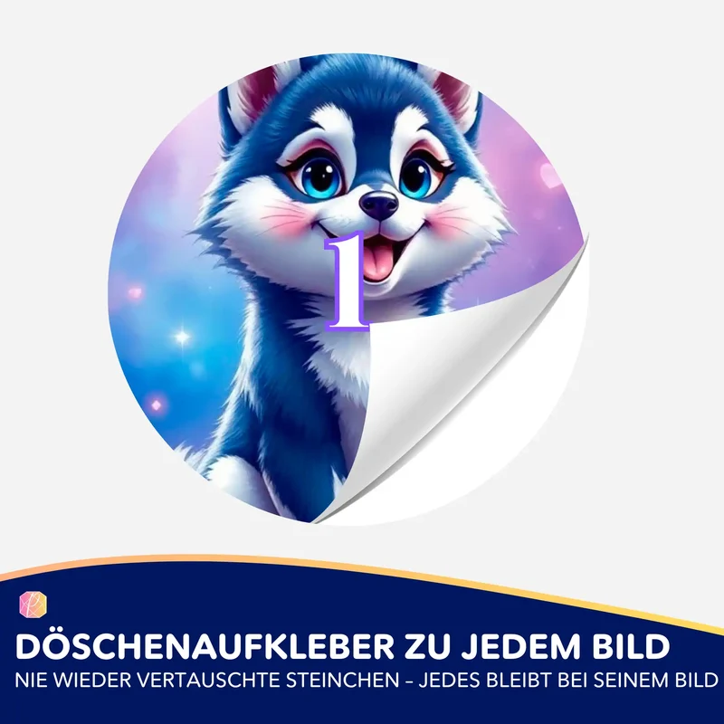 Döschenaufkleber - Husky Happy