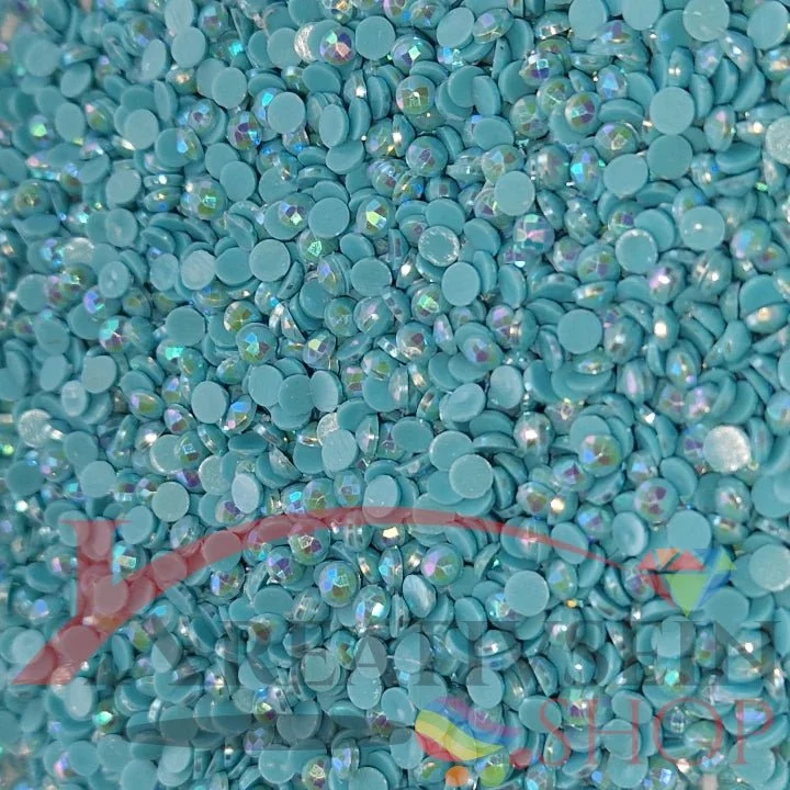 DMC 3846 Bright Turquoise - runde Steine - Aurora Borealis (AB) - Diamond Painting