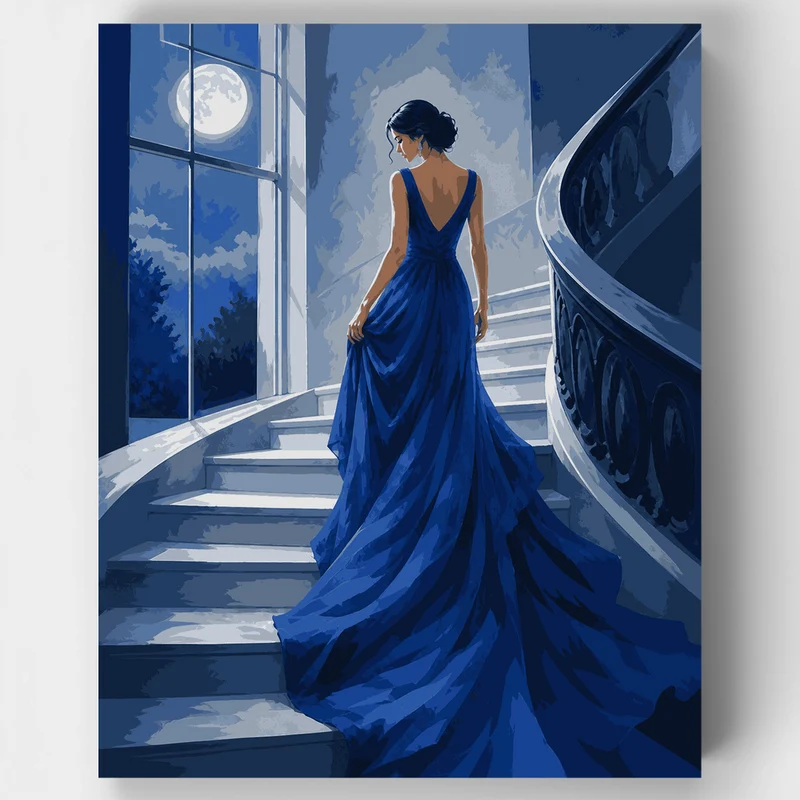 Sapphire Gown Staircase - Paint by Numbers Kit