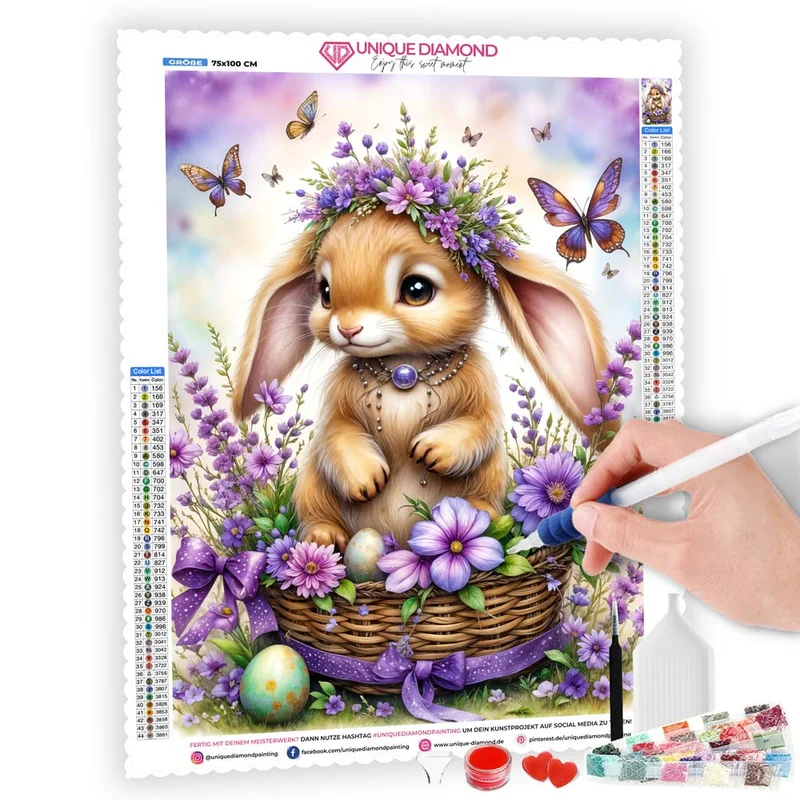 5D Diamond Painting – Frühlingshäschen