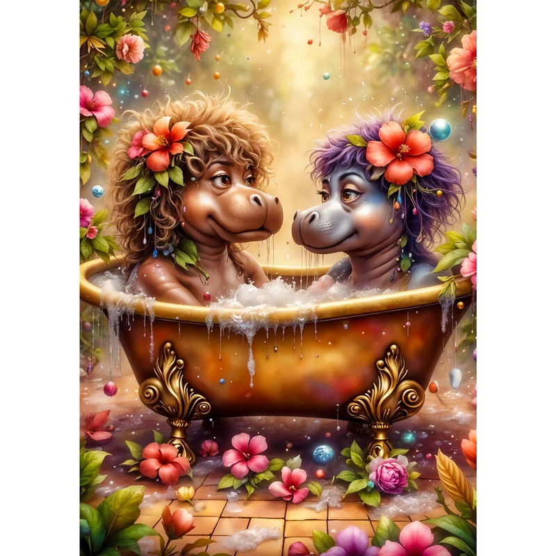 5D Diamond Painting – Hippo Spa Deluxe