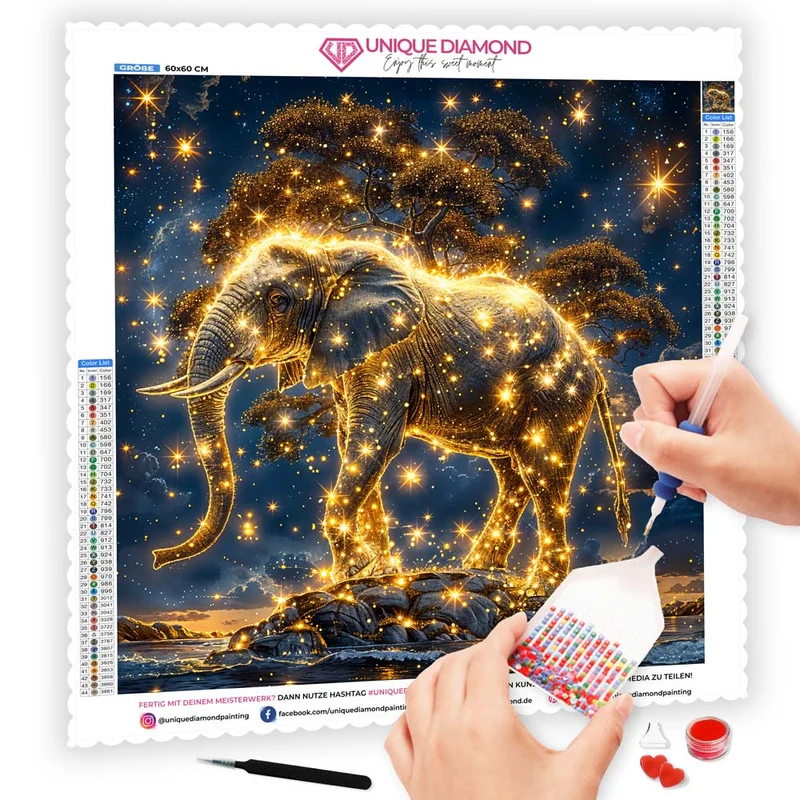 5D Diamond Painting – Lunar Guardian Elefant