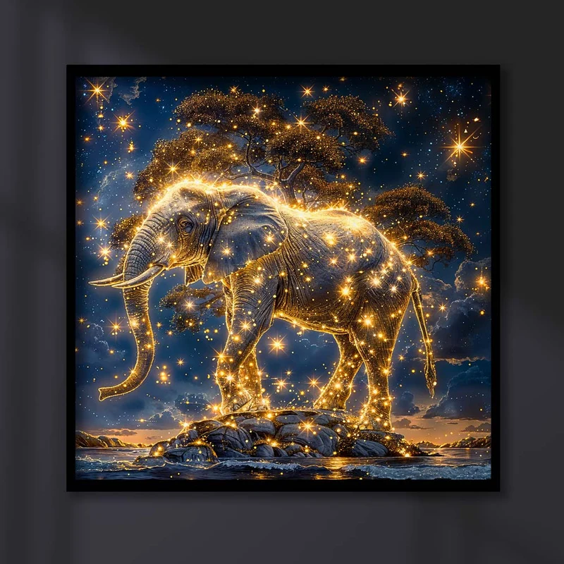 5D Diamond Painting – Lunar Guardian Elefant