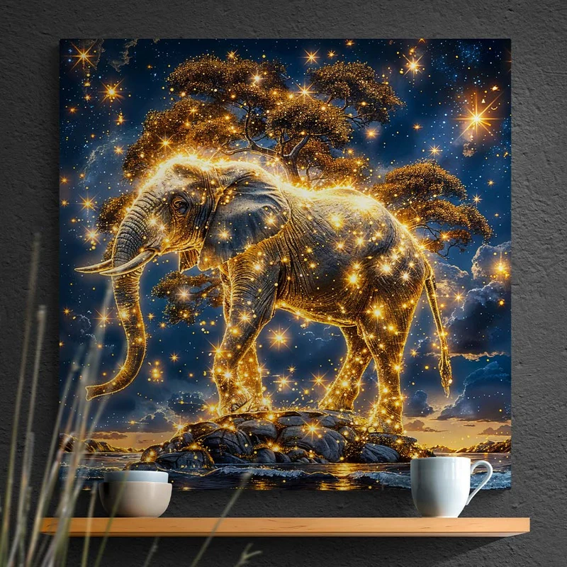 5D Diamond Painting – Lunar Guardian Elefant