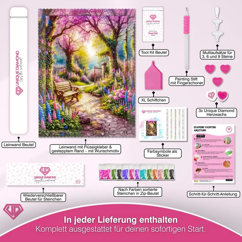 5D Diamond Painting – Geheimer Blütengarten