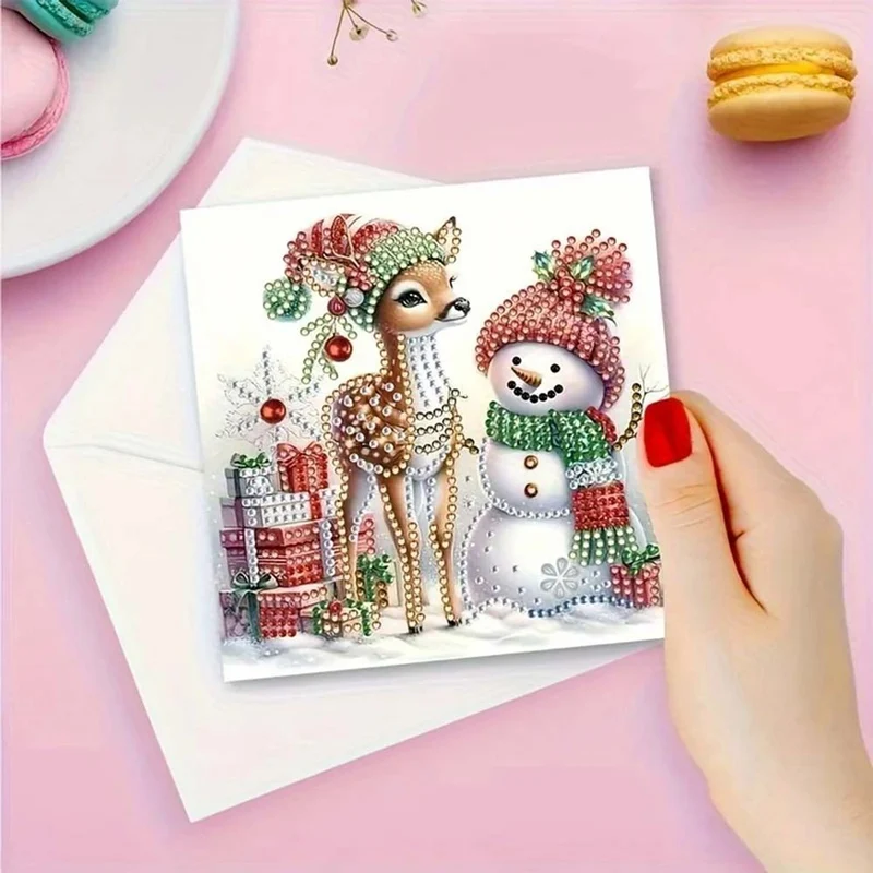 5D Diamond Painting Grußkarten – Winterfreunde 6 Stück