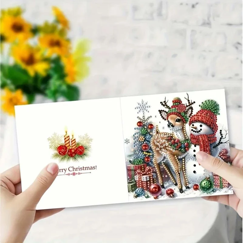 5D Diamond Painting Grußkarten – Winterfreunde 6 Stück