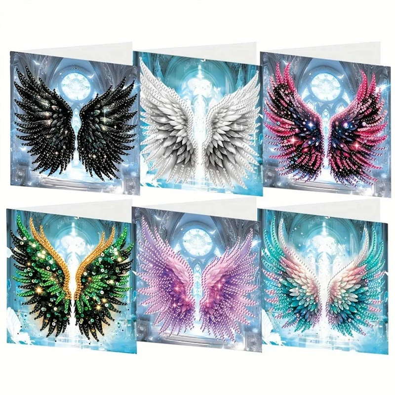 5D Diamond Painting Grußkarten – Himmelsflügel 6 Stück