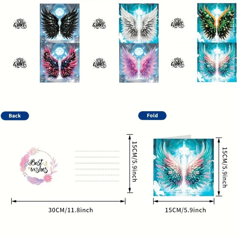 5D Diamond Painting Grußkarten – Himmelsflügel 6 Stück