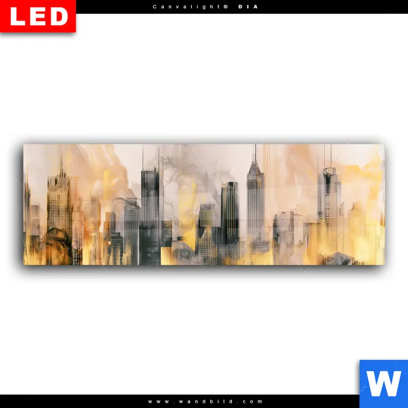 Wechselmotiv Acrylglas Canvalight® DIA | Metropole im Morgenlicht | Panorama