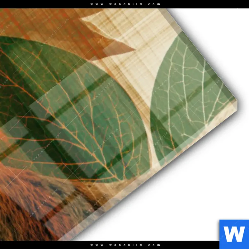 Acrylglasbild | Hirsch - Waldkönig in Herbstfarben | Panorama