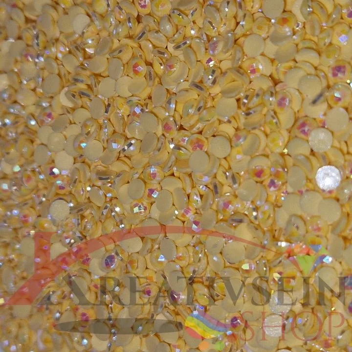 DMC 744 Yellow PALE - runde Steine - Aurora Borealis (AB) - Diamond Painting