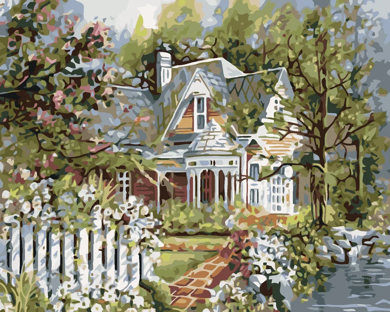 Diamond painting - VILLA MIT SCHÖNEM GARTEN