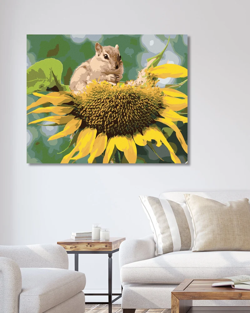 Diamond painting - EICHHÖRNCHEN BEI DER SONNENBLUME