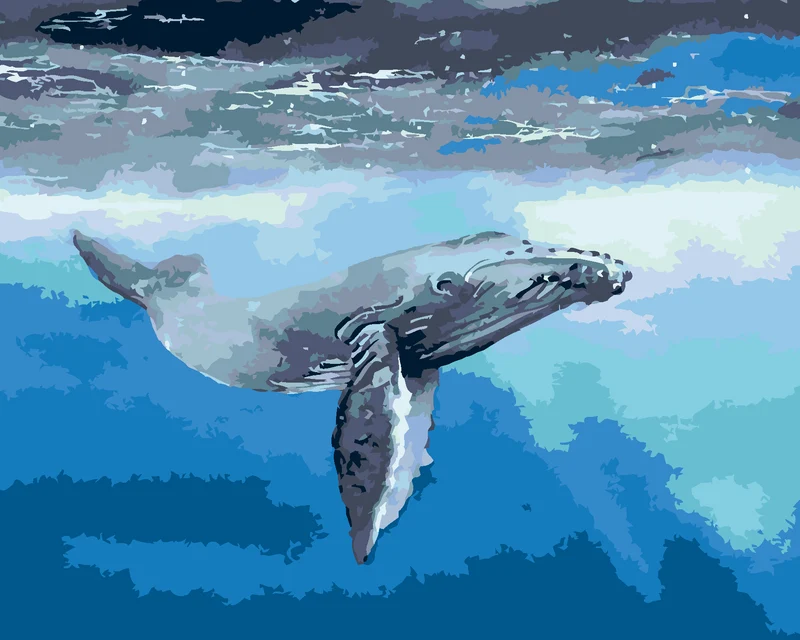 Diamond painting - WAL IM DUNKLEN MEERv