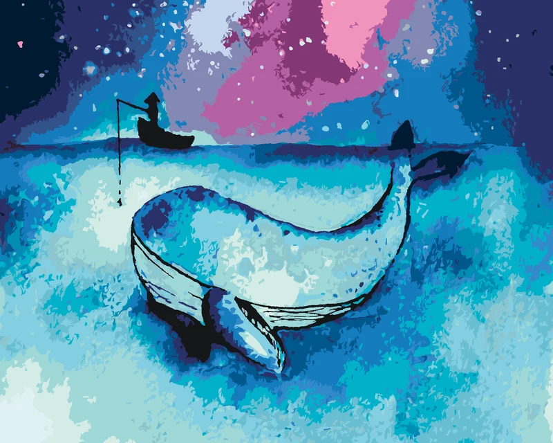 Diamond painting - WALFISCH UND FISCHER AUF DEM BOOT