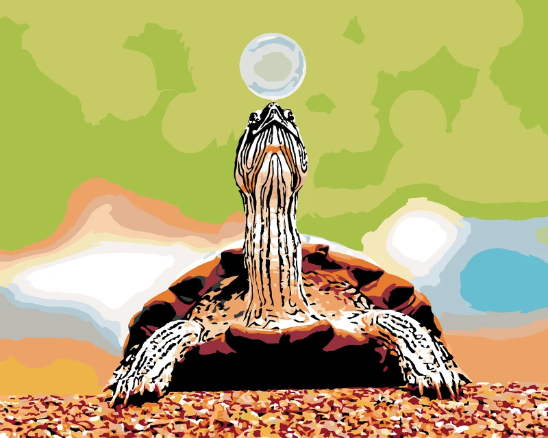 Diamond painting - SCHILDKRÖTE UND BLASE
