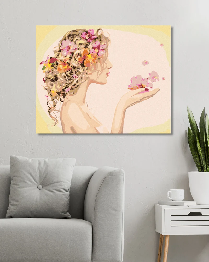 Diamond painting - FRAU UND IHRE FRISUR MIT BLUMEN