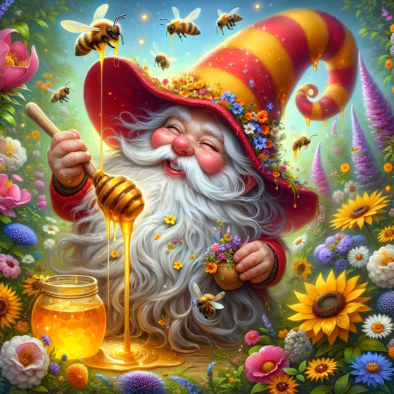5D Diamond Painting – Honigzauber im Blütengarten