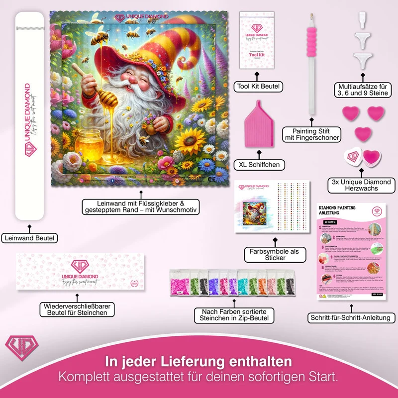 5D Diamond Painting – Honigzauber im Blütengarten