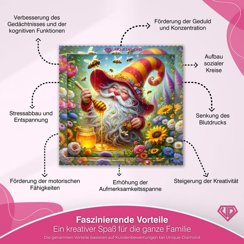 5D Diamond Painting – Honigzauber im Blütengarten