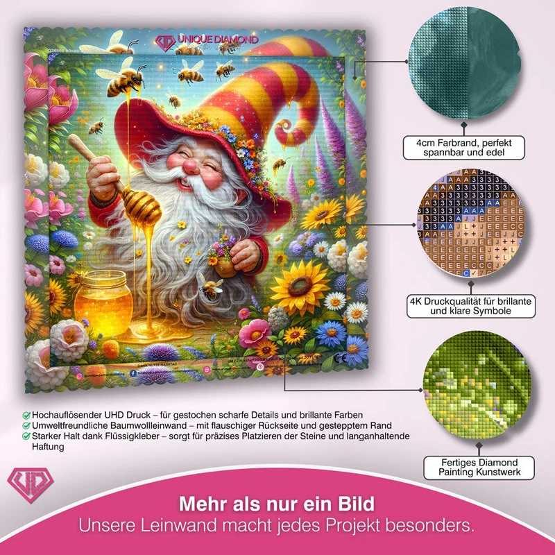 5D Diamond Painting – Honigzauber im Blütengarten