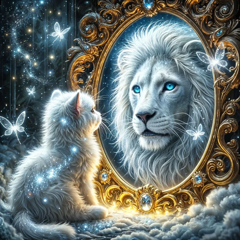 5D Diamond Painting – Spiegelbild der Stärke