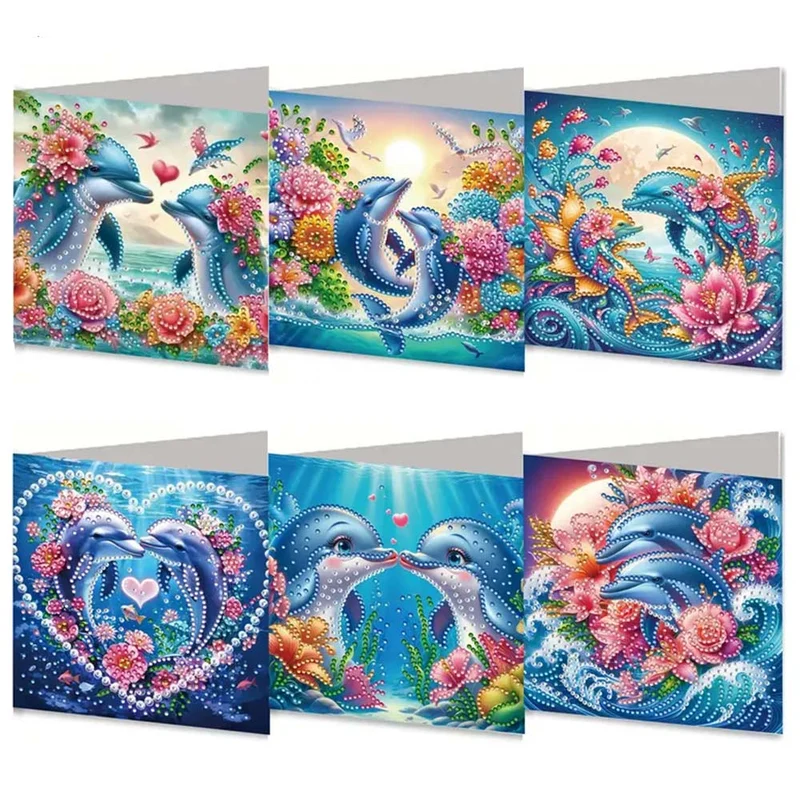5D Diamond Painting Grußkarten – Delfinliebe