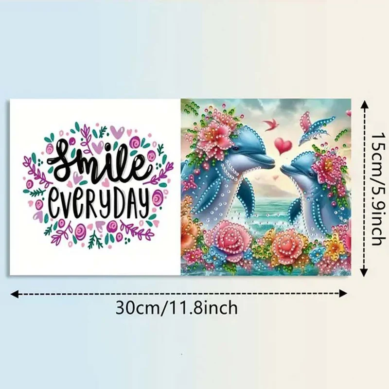 5D Diamond Painting Grußkarten – Delfinliebe