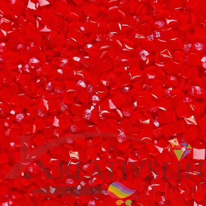 DMC 666 Christmas Red LT - eckige Steine - Fairy Dust - Diamond Painting