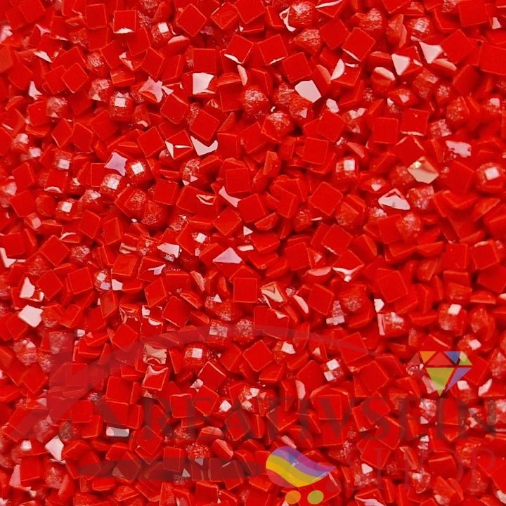 DMC 606 Bright Orange RED - eckige Steine - Fairy Dust - Diamond Painting