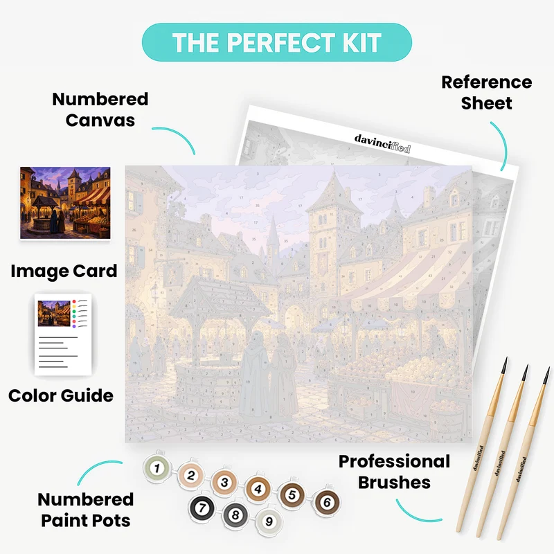 Twilight Market Well - Paint by Numbers Kit