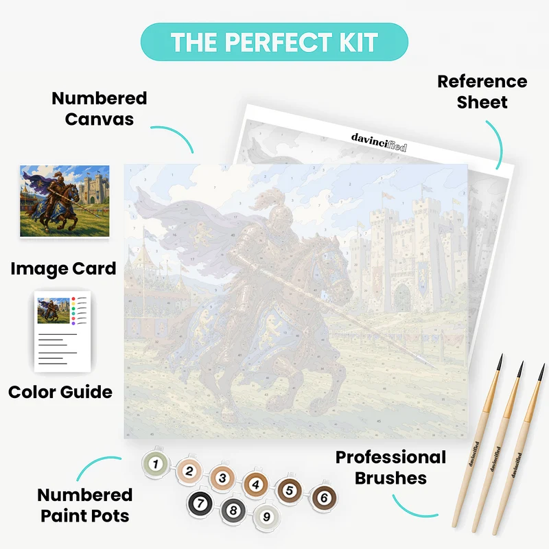 Crimson Knight's Charge - Paint by Numbers Kit