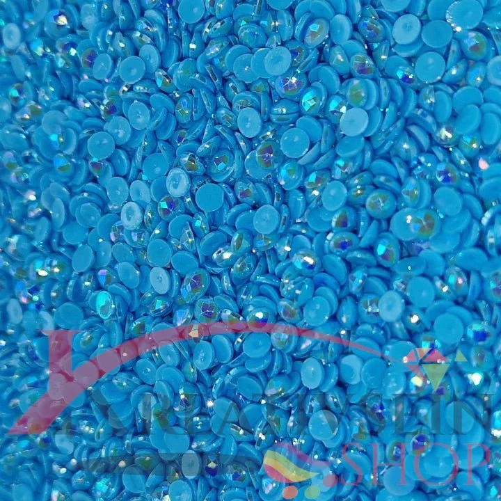 DMC 996 Electric Blue MED - runde Steine - Aurora Borealis (AB) - Diamond Painting