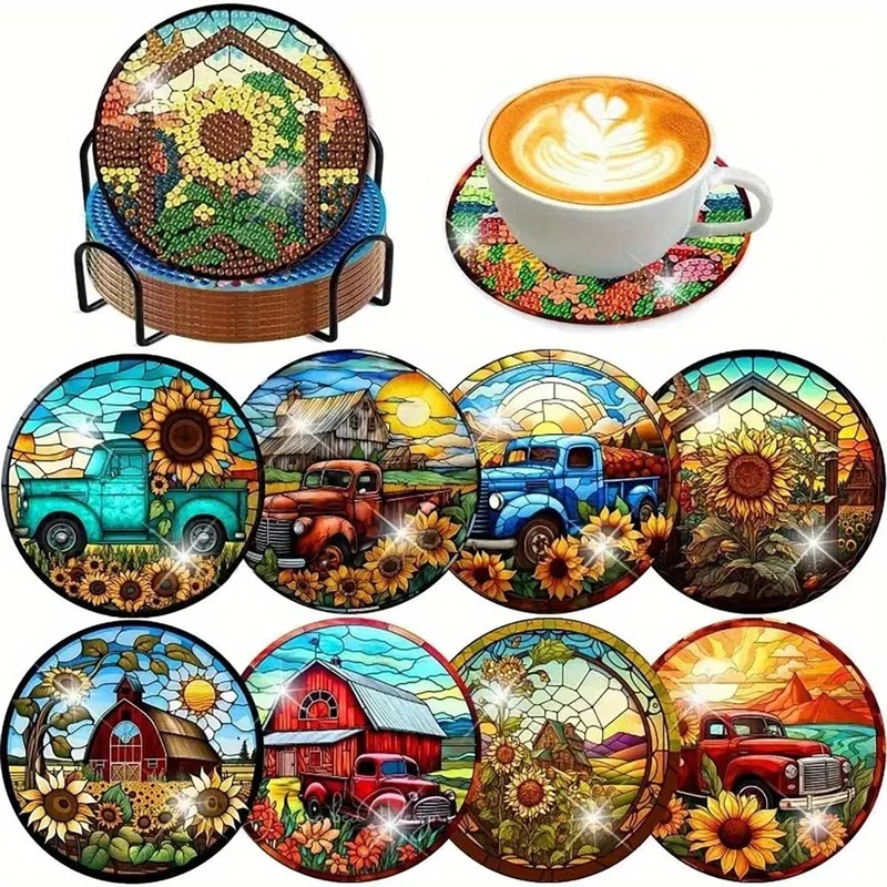 5D Diamond Painting Untersetzer – Landidylle