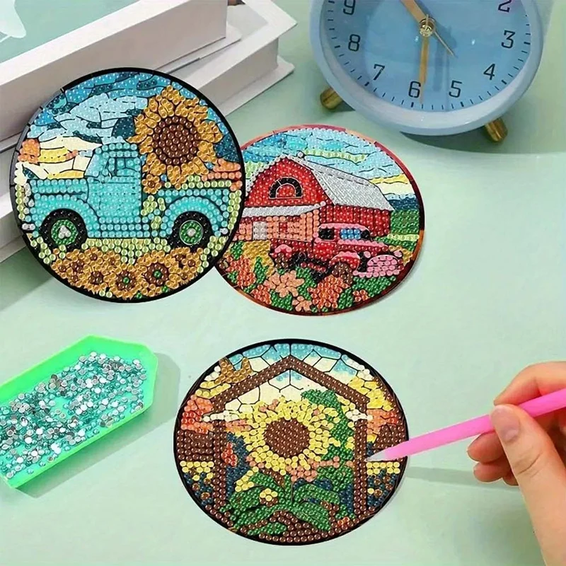 5D Diamond Painting Untersetzer – Landidylle
