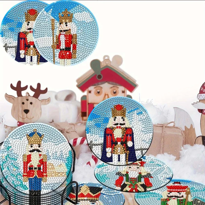 5D Diamond Painting Untersetzer – Weihnachtszauber mit Nussknacker
