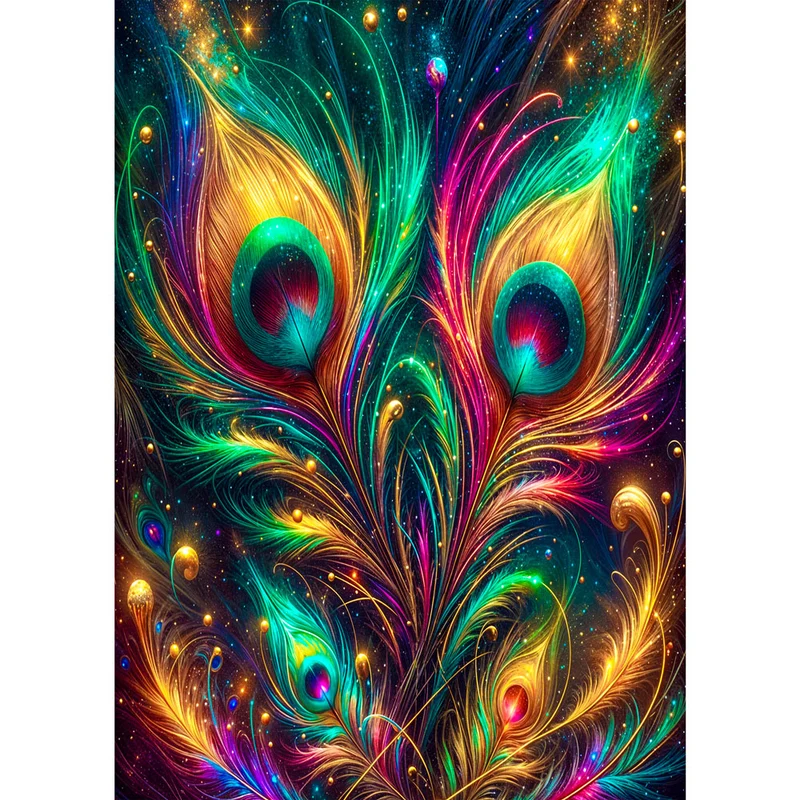 5D Diamond Painting – Pfauenglanz im Sternenlicht
