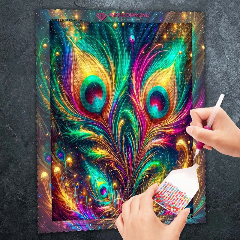 5D Diamond Painting – Pfauenglanz im Sternenlicht