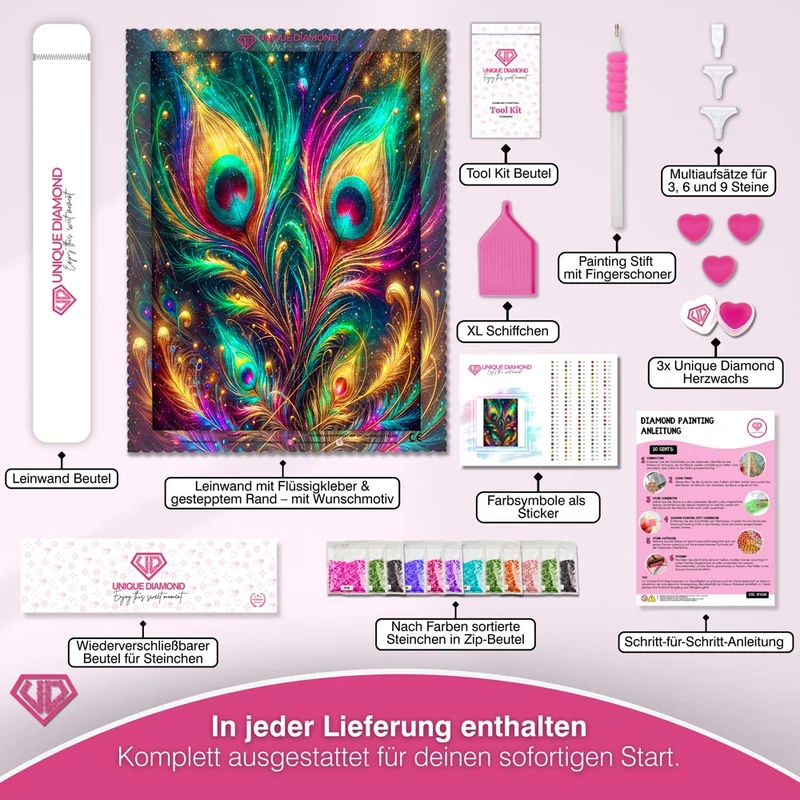 5D Diamond Painting – Pfauenglanz im Sternenlicht
