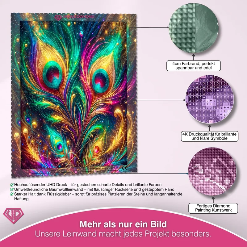 5D Diamond Painting – Pfauenglanz im Sternenlicht