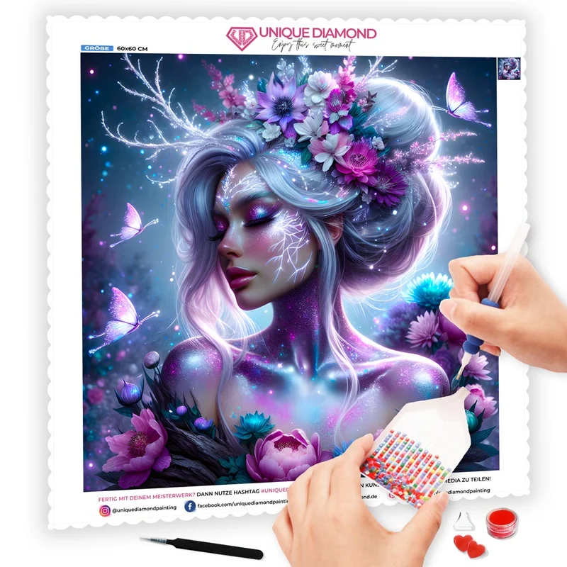 5D Diamond Painting – Elara, Königin der Blüten